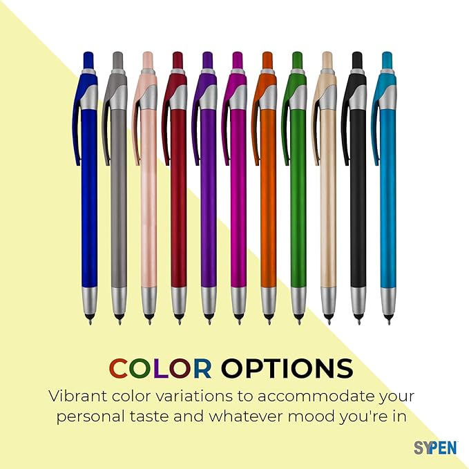 Personalized With your Custom Logo or Text Pens-Pack of 450- for Marketing, Parties, and Events, 2 in 1 Capacitive Stylus & Ballpoint Pen Compatible With Touchscreen Devices, Blue Ink, Black Pens-DeskLoop Office