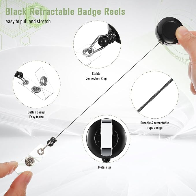 Handepo 400 Pcs Retractable Badge Reels Bulk - Image 4
