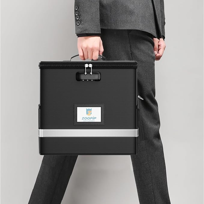 Fireproof File Box with Lock, Document Box Storage Organizer, Suitable - Image 7