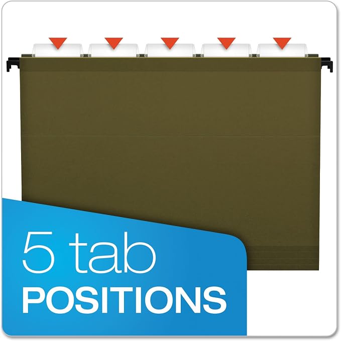 Pendaflex SureHook Reinforced Extra Capacity Hanging Folders, Standard Green - Image 6