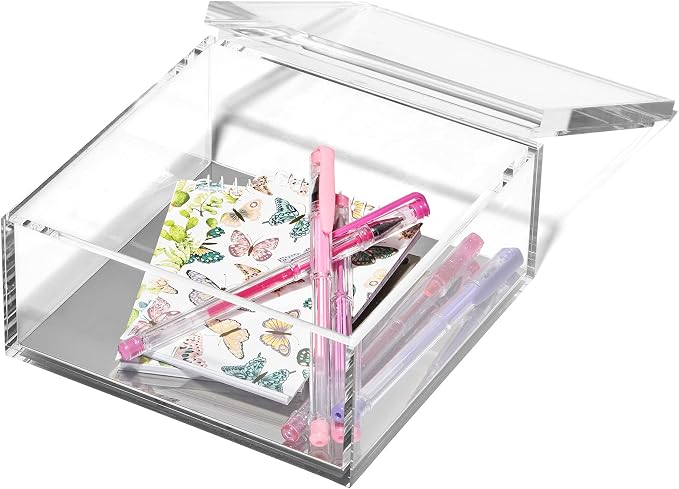 OfficeGoods Acrylic Desk Organizer w/Silver Base – Functional & Elegant Odds & by OfficeGoods