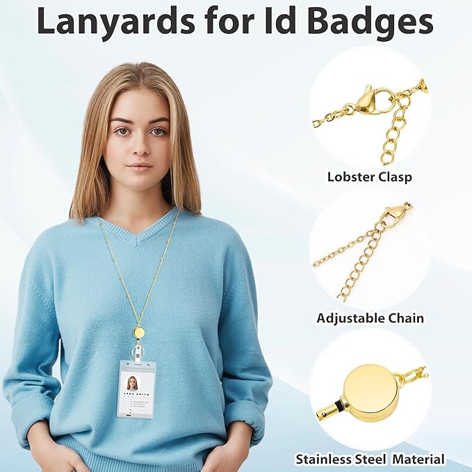 Lanyards for Id Badges Stainless Steel Badge Lanyard - Image 3