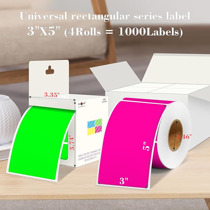 PARLAIM 5 x 3 inch Rectangle Colored Inventory Stickers - Image 2