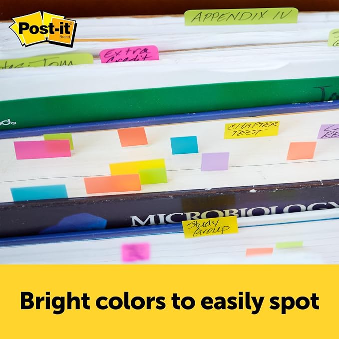 Post-it Sticky Page Markers, 7/8″ x 2-7/8″ Repositionable Tabs, Writable Sticky - Image 5