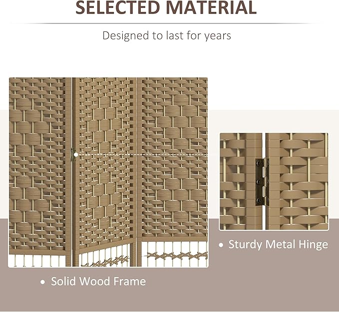 NicBex Room Divider 4 Panel Room Dividers with Woven Paper Design Partition Room Dividers and Folding Privacy Screens 5.6 FT Wall Divider for Office, Room Separation,63.6" W x 0.5" D x 67" H, Natural-DeskLoop Office