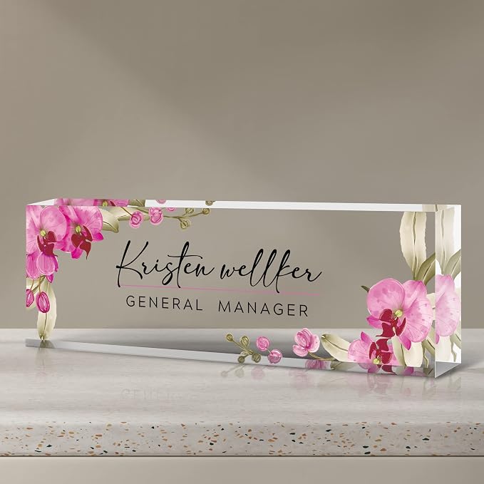 Personalized Office Name Plate for Desk, Custom Employee Appreciation Gifts by Custom