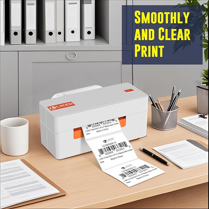 L LIKED 3" x 2" Direct Thermal Labels, Permanent Adhesive Barcode Shipping Stickers & Compatible with Rollo, Zebra and Other Desktop Printers (12 Rolls, 8400 Labels)-DeskLoop Office