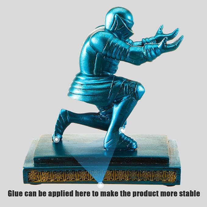 Spakon Knight Pen Holder with 2 Pens Resin Desk Organizers and Accessories Funny Executive Pen Stand Fancy Cool Office Gadgets Cool Desk Decorations for Men Home Supplies(Classic,Blue)-DeskLoop Office
