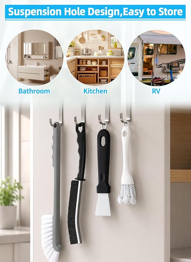 20Pcs Crevice Cleaning Brush Set, Hard Bristle Scrub Brushes Tools - Image 8