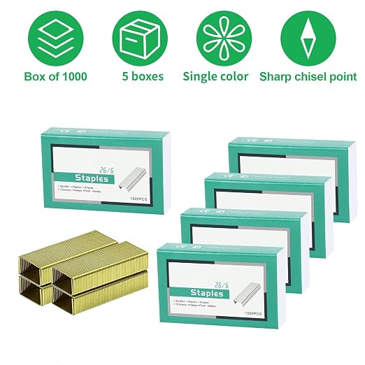 Multibey 5-Pack Yellow Staples Bulk Refill - Image 3