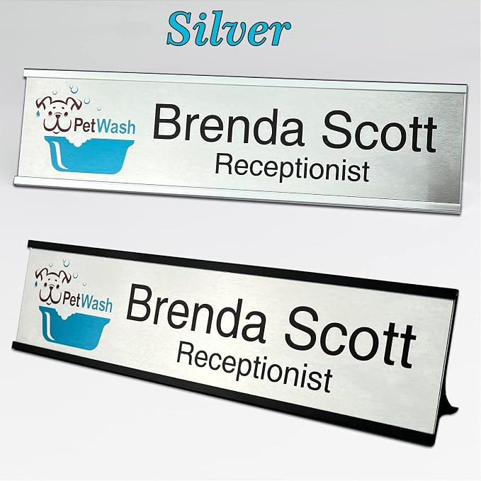 2" x 8" Personalized Aluminum Name Plates, Custom Office Desk or Wall Name - Image 2