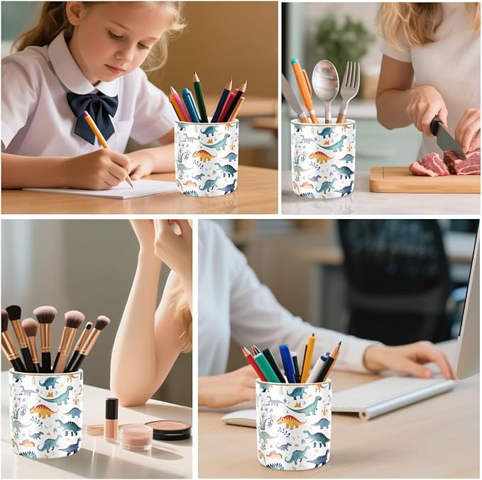 Pen Holder, Pencil Cup for Desk, Cute Makeup Brush Holder, Durable Ceramic - Image 5