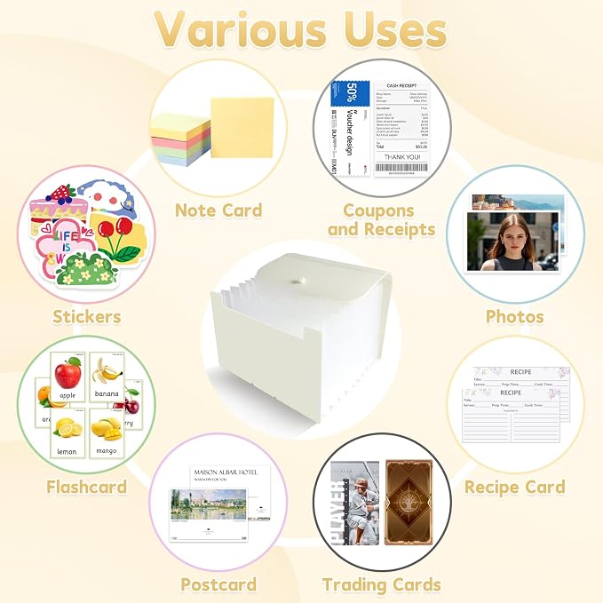 DHATMYC 4x6 Index Card Organizer Holder File Box 3x5 Inch Note Flash Card - Image 6