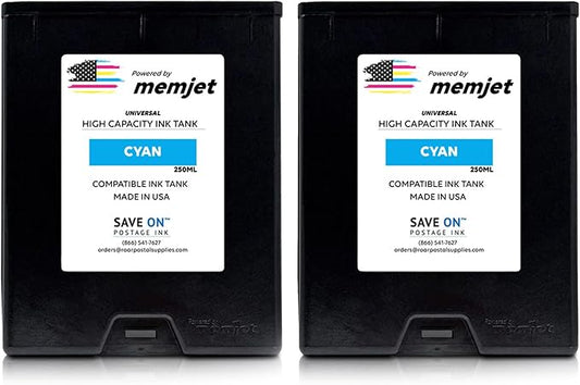 Quadient Memjet M5K250-N Compatible High Capacity Cyan Printer Ink Tank (500ml) - Printer Ink Cartridge for Mach Series Quadient & Hasler Printers - Fade-Resistant Replacement Inkjet Printer Ink-DeskLoop Office