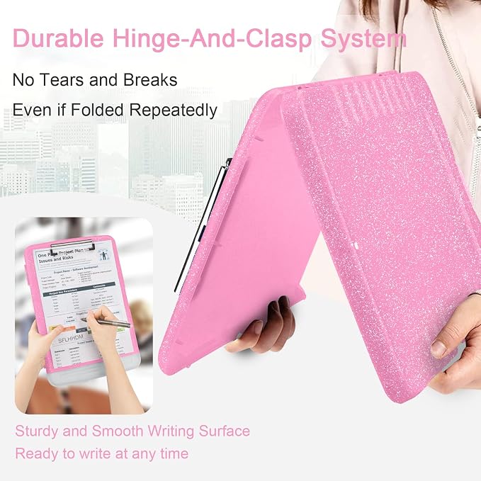 Glitter Clipboard with Storage, Storage Clipboard with Pen Holder, A4 Binder - Image 4