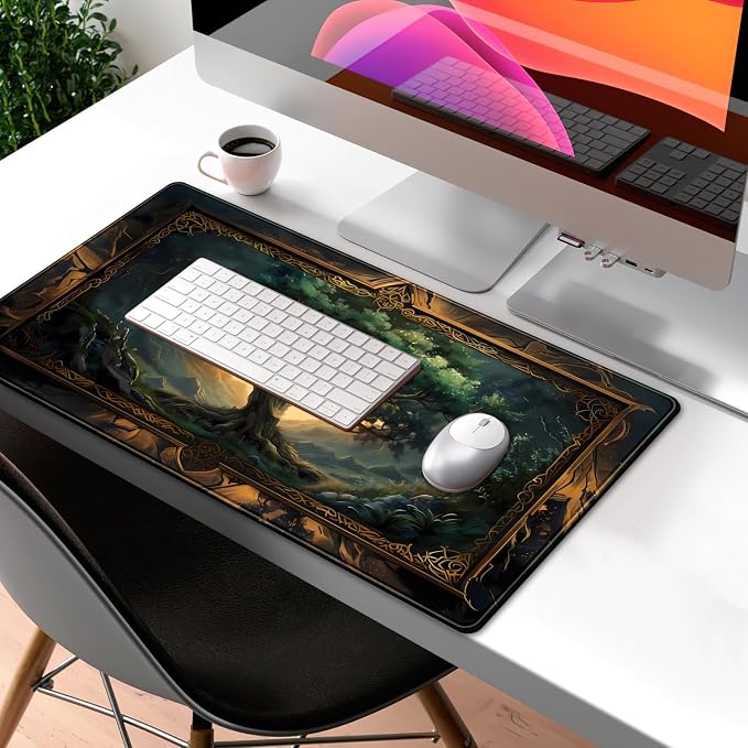 Mystical Green Tree Large Gaming Mouse Pad Forest Tree of Life Deskpad Mat XXL - Image 7