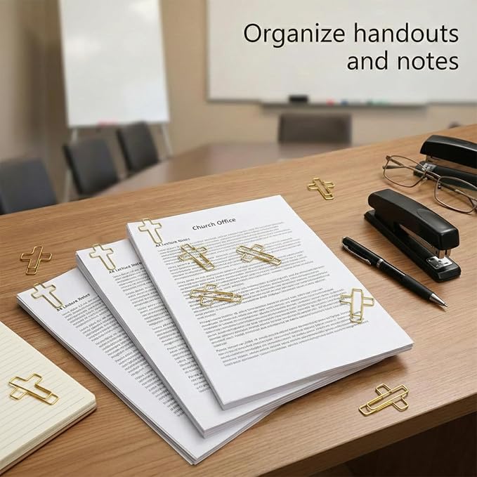 200 Pack Gold Cross Paper Clips, Decorative Paper Clips and Bookmarks - Image 4