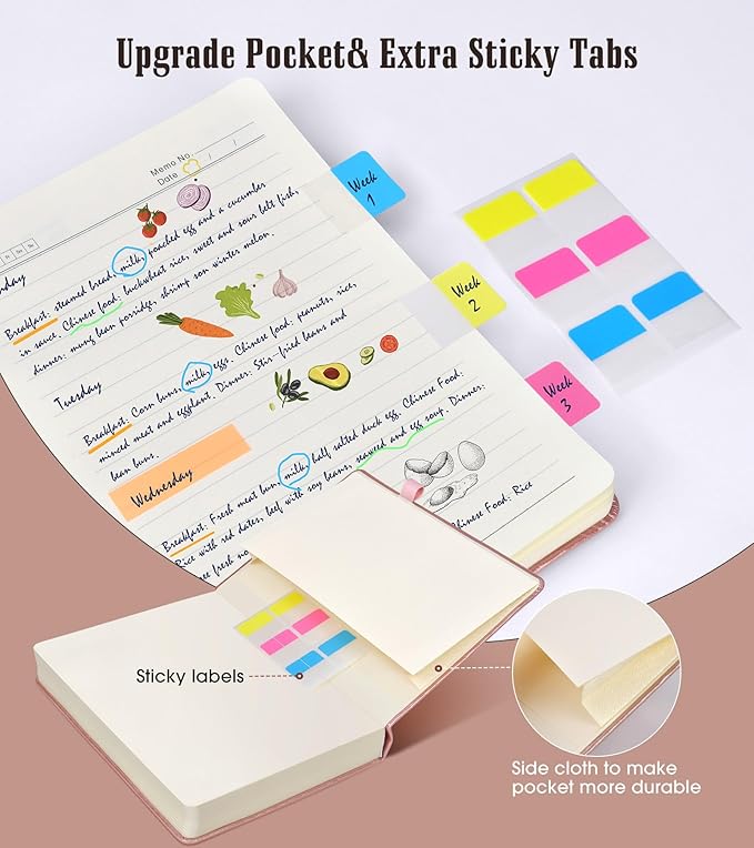 Lined Journal Notebook, 365 Pages A4 Large Journals for Writing Ruled Notebook, Pink Hardcover Leather Journals for Women Men,Notebook for Work, Note Taking, 100Gsm Thick Paper (8.5" x 11" Rose Gold)-DeskLoop Office