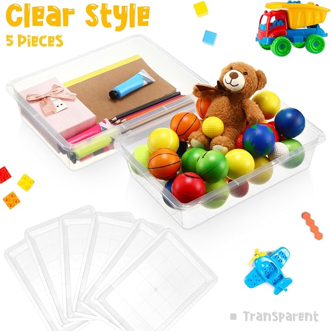 Hoteam 5 Pcs Paper Trays for Classroom Plastic Storage Bin Tray Bulk Stackable - Image 3
