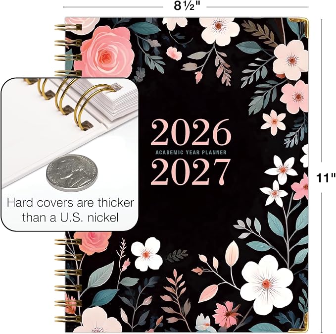 HARDCOVER Academic Year 2026-2027 Planner: 14 Months 8.5"x 11" Daily Weekly - Image 3