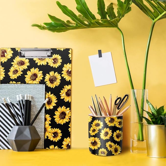 Pen Holder, Cute Pencil Holder for Desk, Makeup Brush Holder Floral Pattern - Image 4