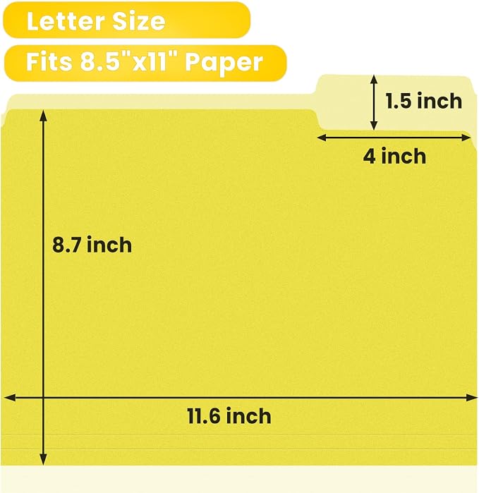 SUNEE File Folders, 18 Pack Manilla Folders 8.5 x 11, Colored File Folders Home - Image 3