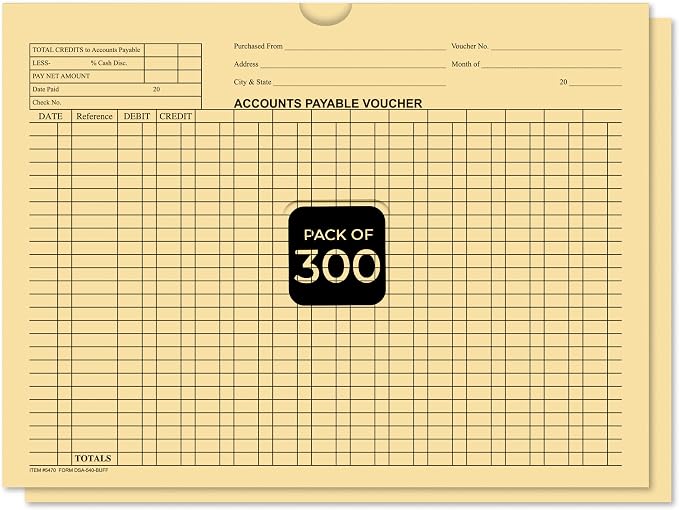 Accounts Payable Voucher Envelopes General Accounting Style, Buff 300 Pack | by Unknown