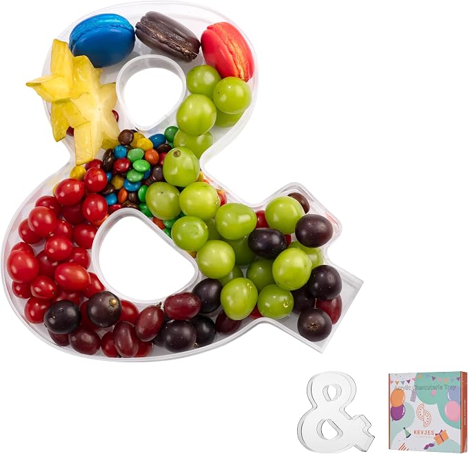 11" Clear Acrylic Letter & Number Charcuterie Tray-Reusable Fillable Alphabet by kevjes