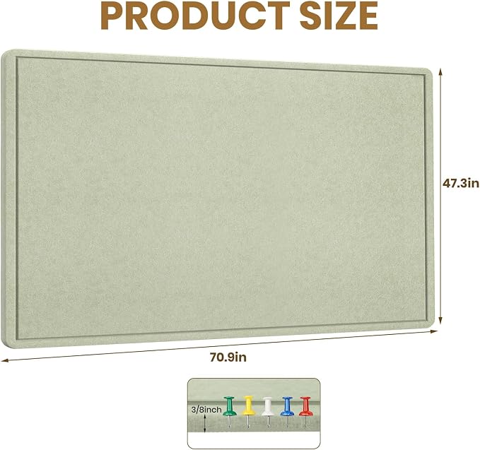 Large Bulletin Board, 72 X 48 inches Cork Board - Image 3