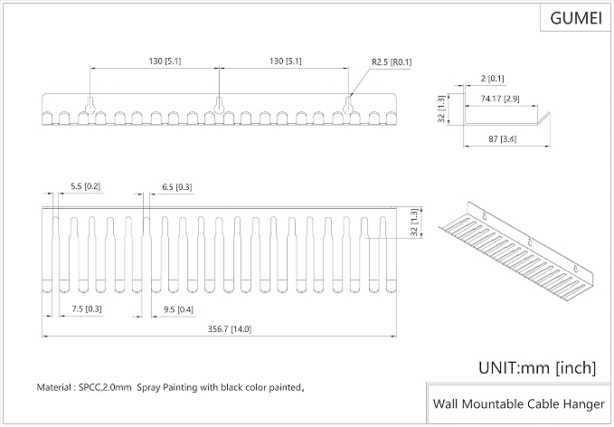 Steel Wall Mount Cable Hanger Cord Rack Organizer Cable Holder Cable Storage - Image 2
