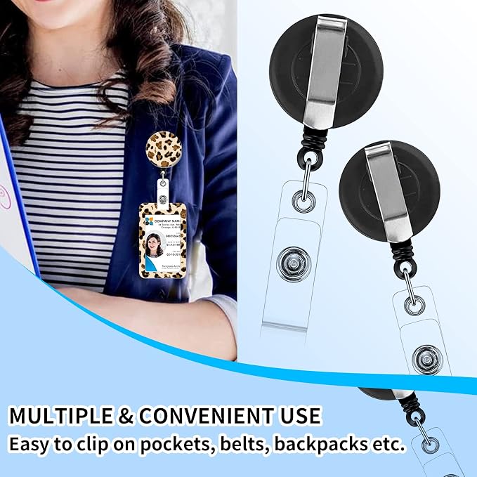 Badge Lanyard and ID Badge Holder, Retractable Badge Reels - Image 5