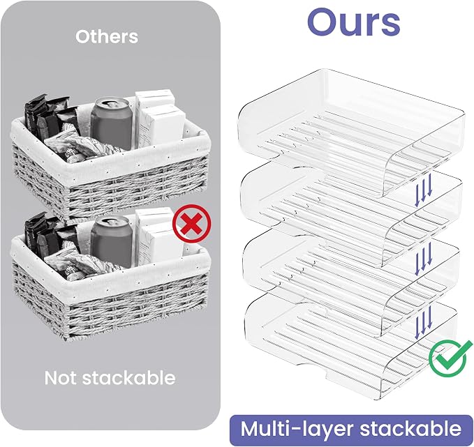 Tomorotec Desk Letter Tray Set, A4 Size Clear PET Stackable Document Organizer - Image 5