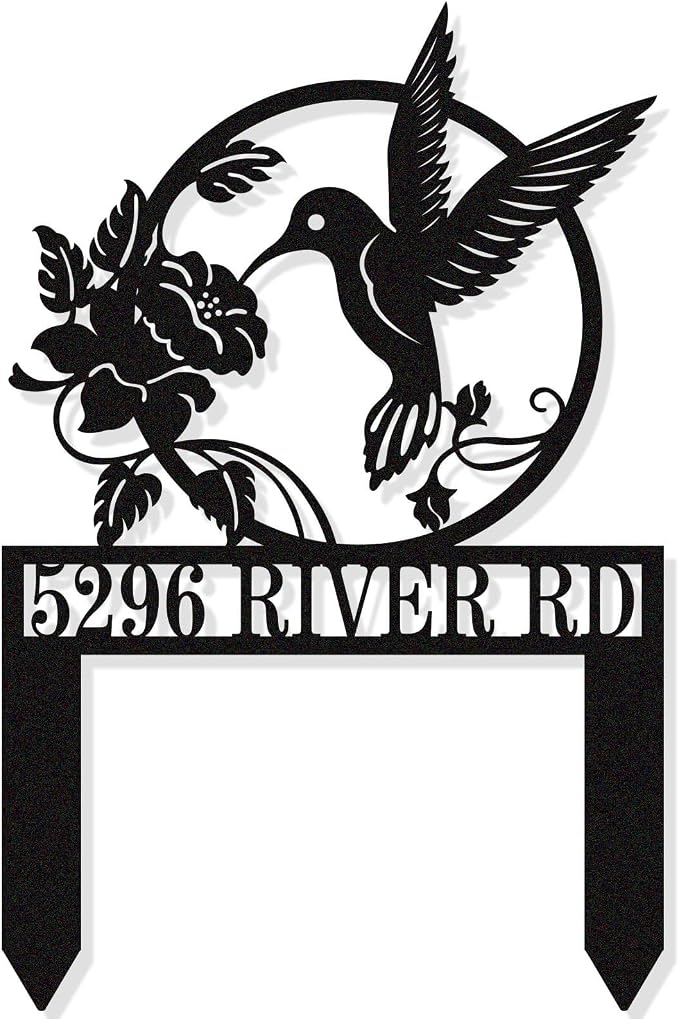 Personalized Hummingbird Metal House Numbers by HYTSIGN