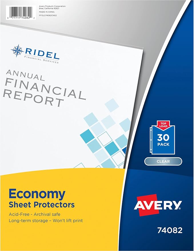 Avery Clear Economy Sheet Protectors, Top Load, 30 Document Protectors by Avery