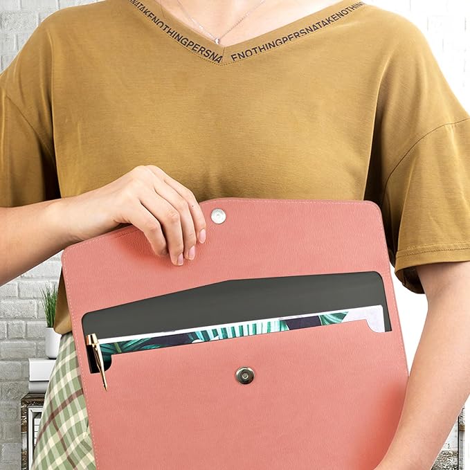 VANRA 1 Piece PU Leather Envelope File Folders A4 Paper Document Filing - Image 6