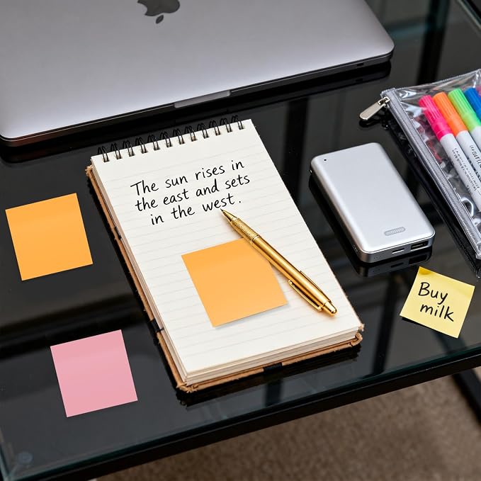 8 Pack of 3x3 Inch Sticky Notes Self-Stick Memo Pads - Image 5