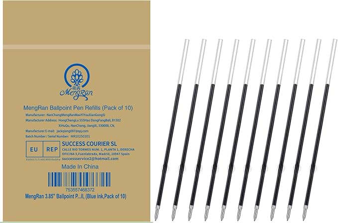 MengRan 3.85'' Ballpoint Ink Pen Refills by MengRan
