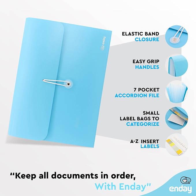 Accordion File Organizer, 7 Pocket Expanding File and Cover Folder - Image 4