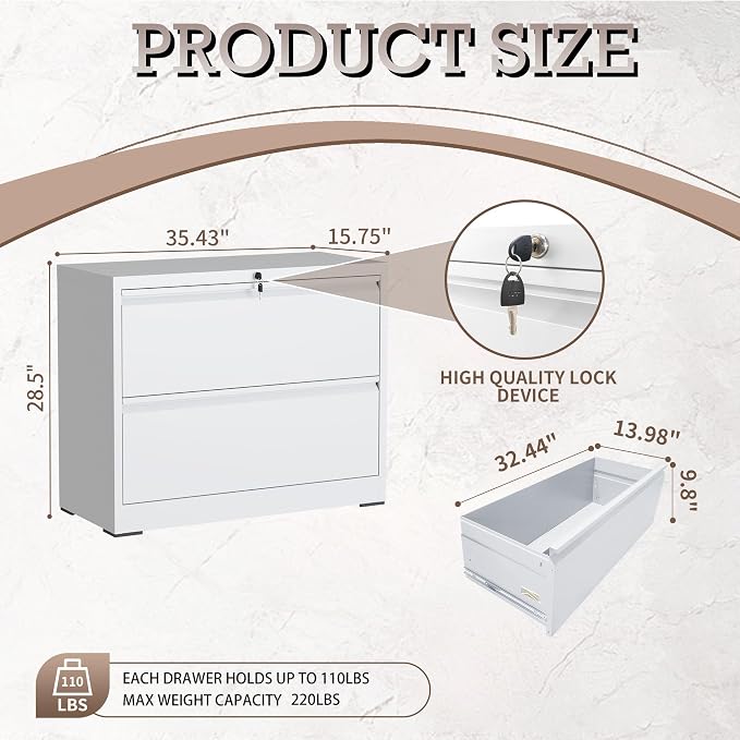 mysteeldepot 2 Drawer Lateral File Cabinet - Image 3