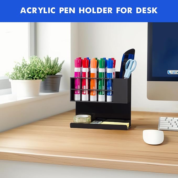 Black Magnetic Dry Erase Marker Holder - Image 6