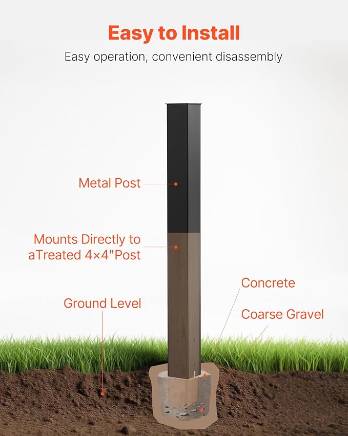 VEVOR Mailbox Post, Steel In-Ground Mounting Mail Box Stand - Image 6