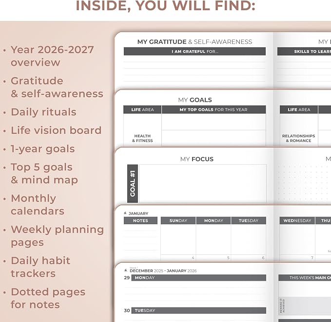 Clever Fox Dated Planner 2026-2027 – Weekly Life Planner Notebook - Image 5
