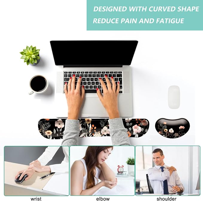 Keyboard Wrist Rest Mouse Wrist Support Set, Memory Foam Wrist Rest Pad - Image 5
