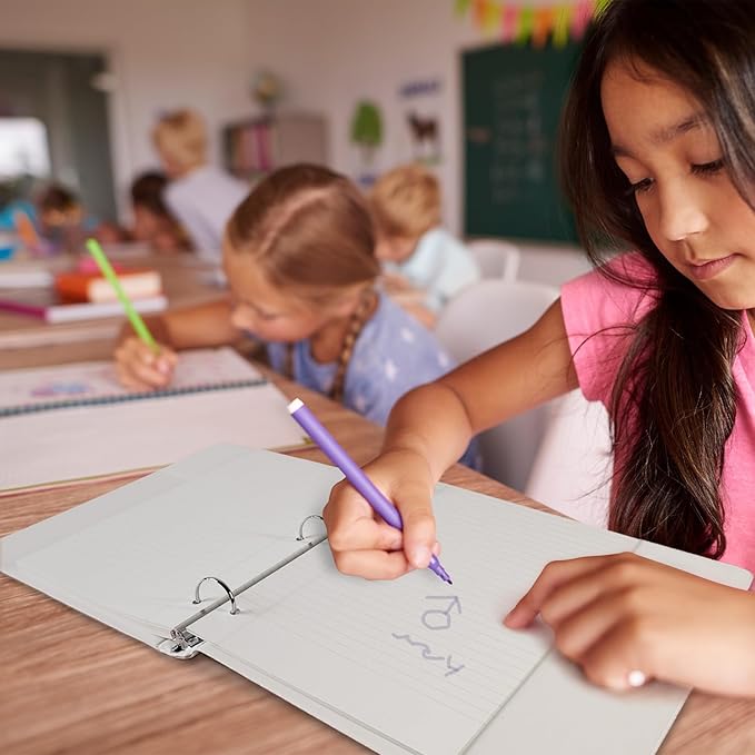 POPRUN Loose Leaf Paper, 8.5" x11" College Ruled, 100GSM / AA Grade Bulk Lined Filler Sheets, 3 Hole Punched for Binder Notebook, Office School Supplies, 3 Pack (300 Sheets)-DeskLoop Office