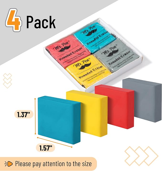 Mr. Pen- Kneaded Eraser, 4 Pack, Kneaded Erasers - Image 2
