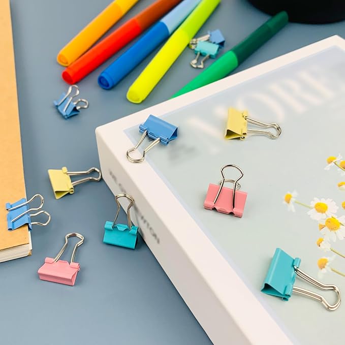Ykimok 240-Pack Mini Binder Clips in 4 Colors, 15mm/0.6-Inch Small Paper Clips - Image 6