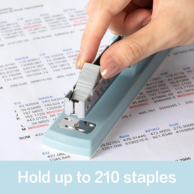 Deli Stapler, Desktop Stapler, 2 Pack, Office Stapler, 25 Sheet Capacity, Includes 2000 Staples and 2 Staple Removers, 2 Pack, Blue