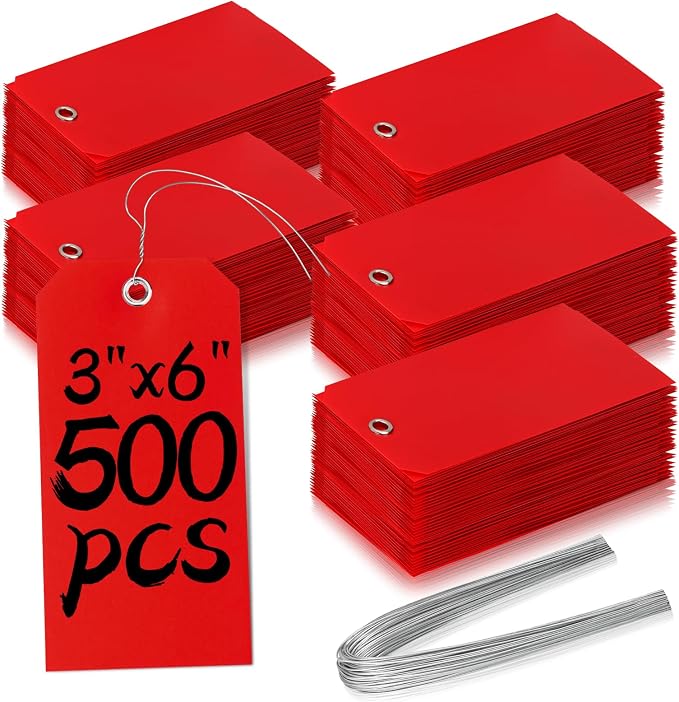 500 Plastic Shipping Tags with Wire by XUWAIDSGN