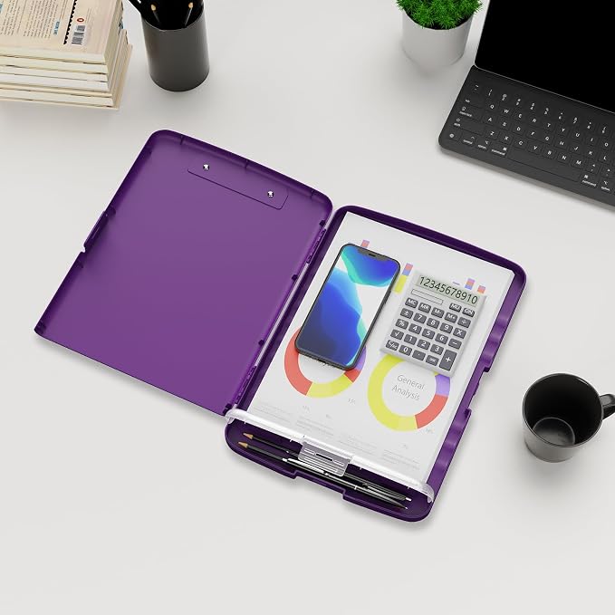 Plastic Clipboard with Storage, 8.5 x 11 Storage Organization Box Side-Opening - Image 6