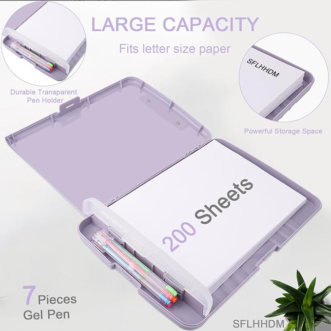 SFLHHDM Clipboard with Storage, Storage Clipboard with Pen Holder, A4 Binder - Image 3